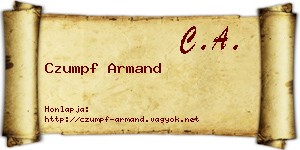 Czumpf Armand névjegykártya